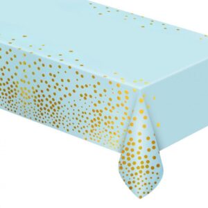Happy Birthday B&C Gold Dots Blå Foliebordsduk 137x183 cm
