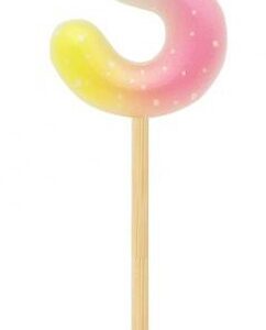 Number Pastel Ombre Färgglad Siffra 3 Ljus, Födelsedagsljus