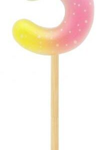 Number Pastel Ombre Färgglad Siffra 5 Födelsedagsljus, Tårtljus