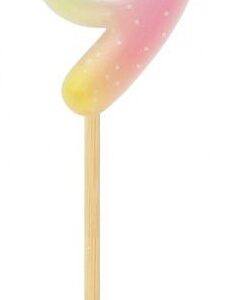 Number Pastel Ombre Färgglad Siffra 9 Födelsedagsljus, Tårtljus