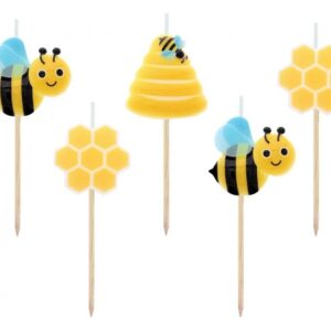 Animals Bee Cake ljus, set med 5 stycken