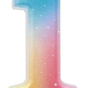 Number Pastel Ombre färgglad siffra 1 ljus, tårtljus