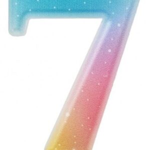 Number Pastel Ombre färgglad siffra 7 ljus, tårtljus
