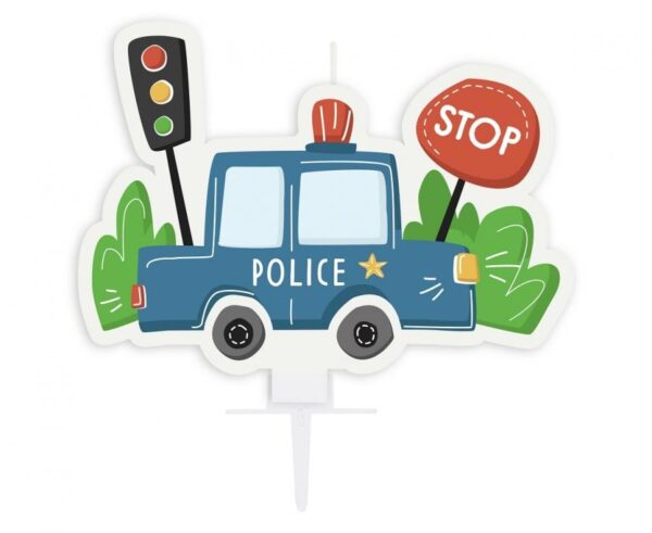 Police Beep födelsedagsljus 7 cm