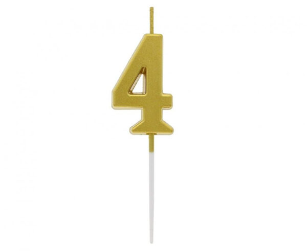 Number Gold Metallic, guldljus siffra 4