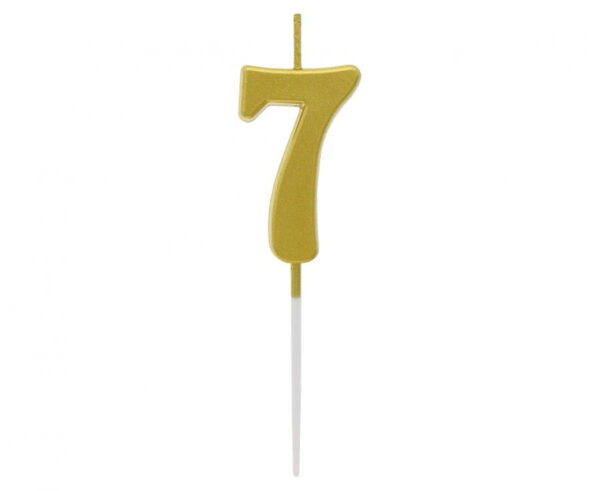 Number Guld Metallic, Guld Sifferljus, Födelsedagsljus Nr 7