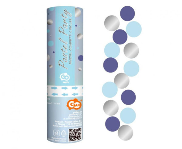 Happy Birthday Blue-Silver konfettikanon 15 cm