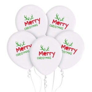 Merry Christmas Hjorthorn Ballong, 5 st 12 tum (30 cm)