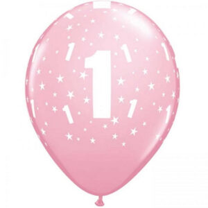 Happy Birthday ballonger i pastellrosa, 6 st 28 cm