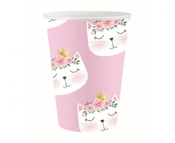 Cat Sleepy pappersmuggar, set om 6, 250 ml