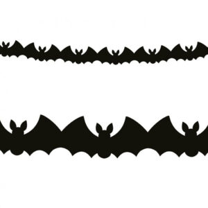 Halloweenfladdermus svart pappersgirlang 300 cm