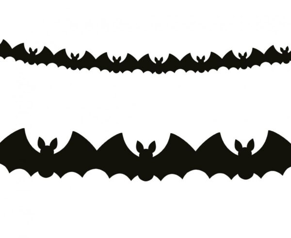 Halloween fladdermus svart pappersgirlang 300 cm
