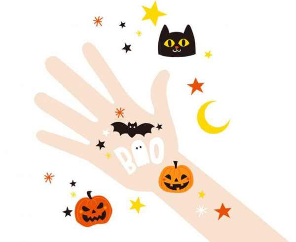 Halloween Boo tatuering set med 5 ark