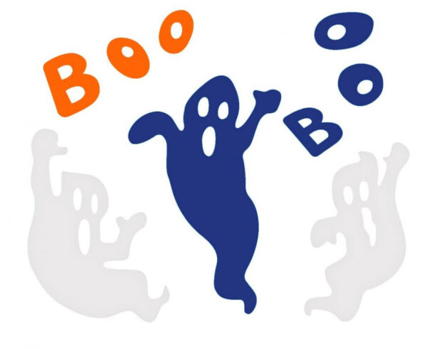 Halloween Boo gel fönsterdekal set 20x20 cm