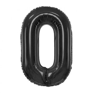 Number B&C Matt Black Svart Nummer 0 Folieballong 85 cm