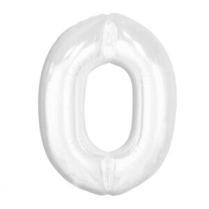 Number B&C Vit Vit Nummer 0 Folieballong 92 cm