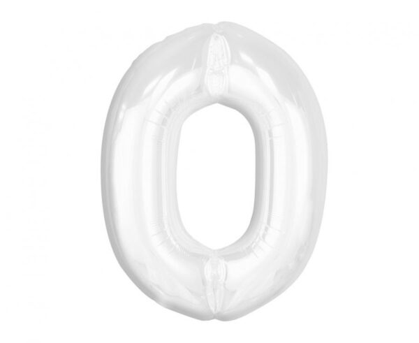 Number B&C Vit Nummer 0 Folieballong 92 cm