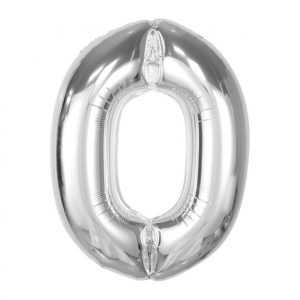 Silver sifferballong nolla folie 92 cm
