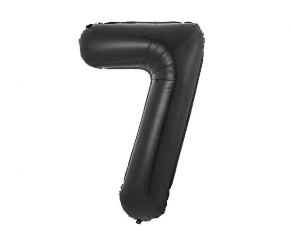 Number B&C Matt Black Svart Nummer 7 Folieballong 85 cm