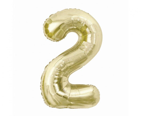 Number B&C Champagne färgad nummer 2 folieballong 85 cm