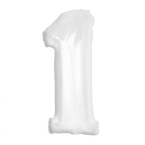 Number B&C White Vit folieballong siffra 1 92 cm