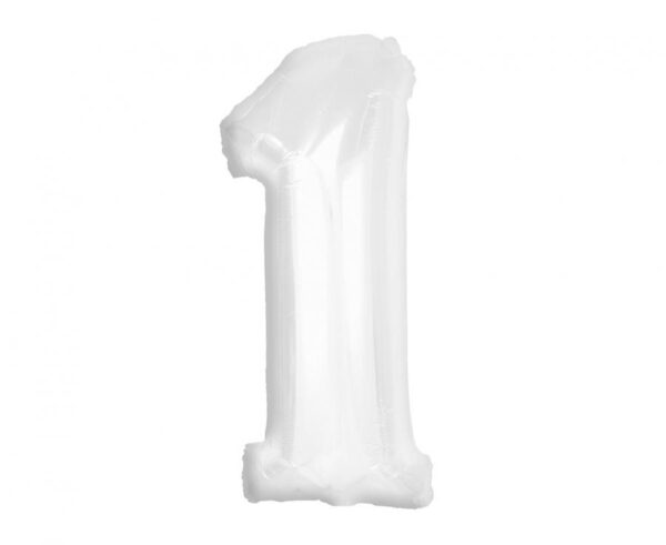 Number B&C Vit nummer 1 folieballong 92 cm