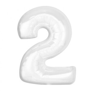 Number B&C Vit Vit Nummer 2 Folieballong 92 cm