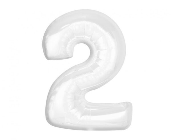 Number B&C Vit Nummer 2 Folieballong 92 cm