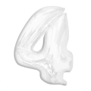 Number B&C Vit Vit sifferballong 4 folie 92 cm