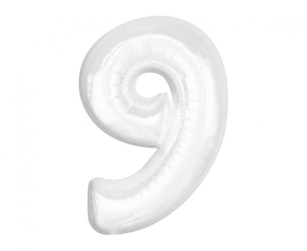 Number B&C vit folieballong nummer 9 92 cm