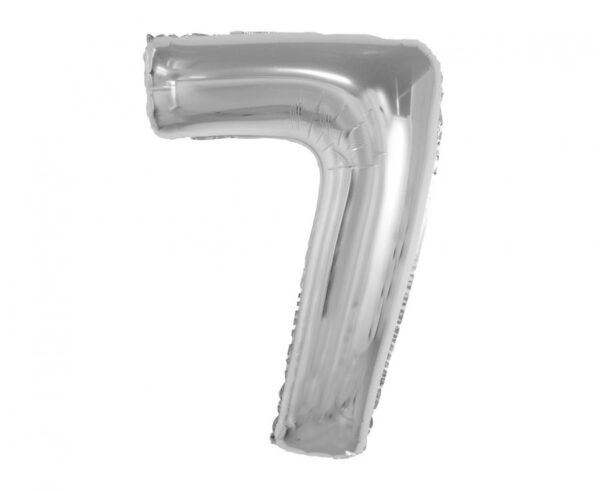 Number Silver sifferballong 7, 92 cm