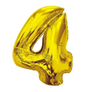 Number Gold nummer 4 folieballong 92 cm