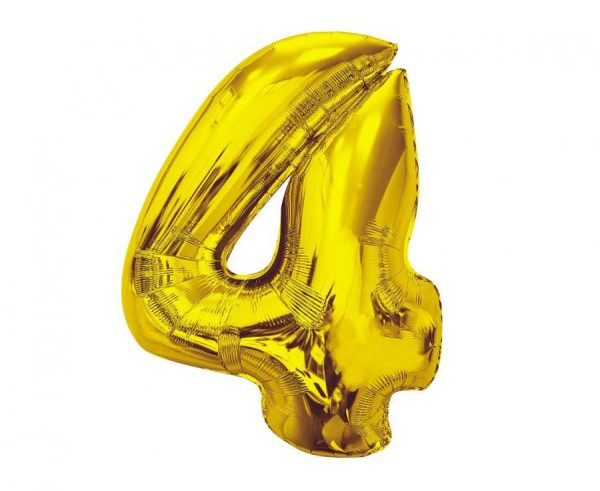 Number Gold nummer 4 folieballong 92 cm