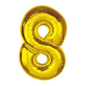 Number Gold nummer 8 folieballong 92 cm