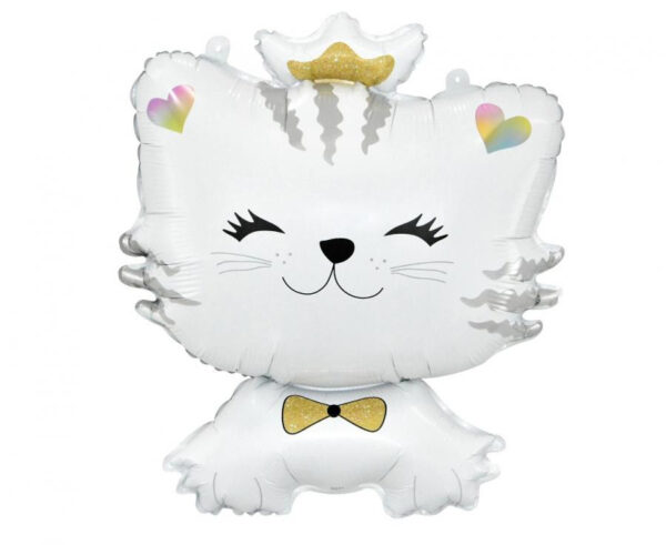 Cat vit folieballong 49 cm