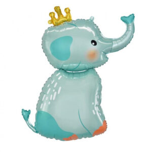 Elefant med krona folieballong 70 cm