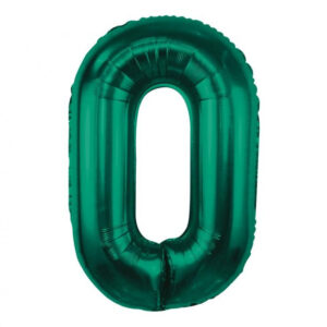 Number B&C Flaska Grön Nummer 0 Folieballong 85 cm