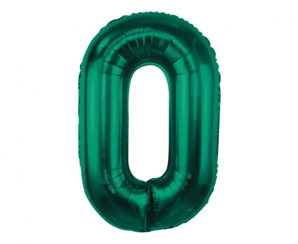 Number B&C Bottle Grön Folieballong Nummer 0 85 cm
