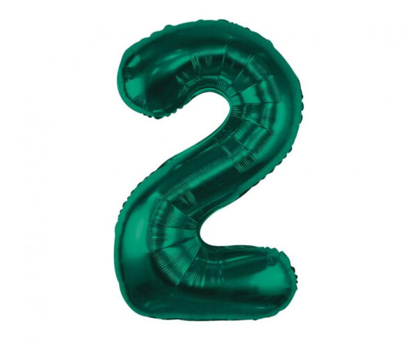 Number B&C Flagggrön Nummer 2 Folieballong 85 cm