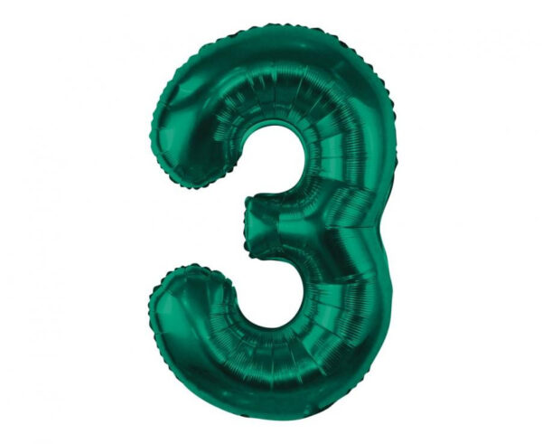 Number B&C Bottle Grön Nummer 3 Folieballong 85 cm