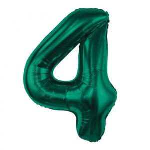 Number B&C Flaskegrön Grön nummer 4 folieballong 85 cm