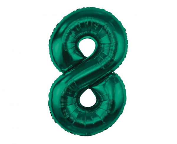 Number B&C Bottle Green Grön Nummer 8 Folieballong 85 cm