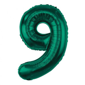 Number B&C Flaskegrön Grön nummer 9 folieballong 85 cm