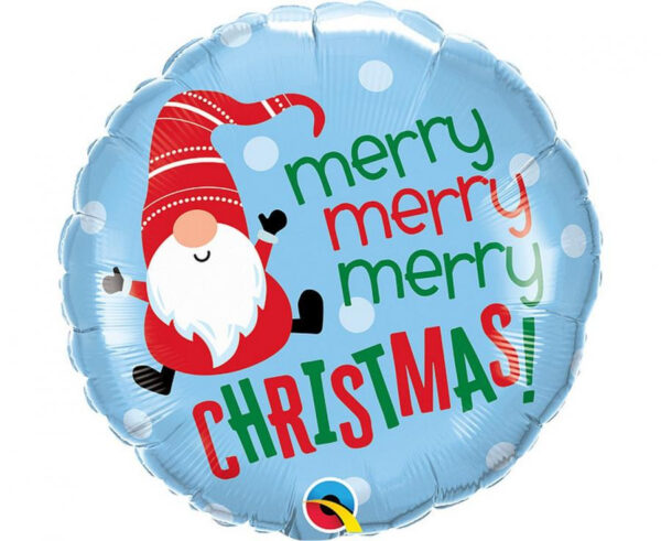 Christmas Merry Christmas Tomte, folieballong 46 cm