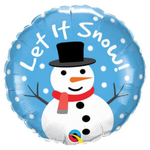 Christmas Let It Snow, snögubbe folieballong 46 cm