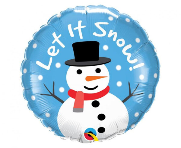 Christmas Let It Snow, Snögubbe folieballong 46 cm