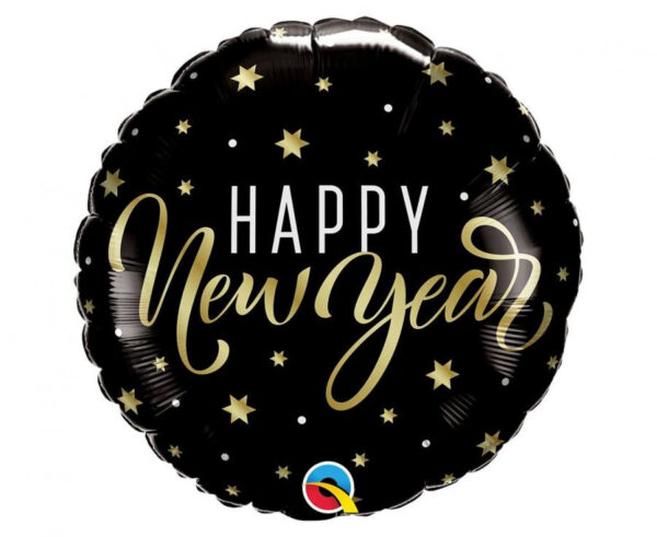 Happy New Year Stjärnor folieballong 46 cm