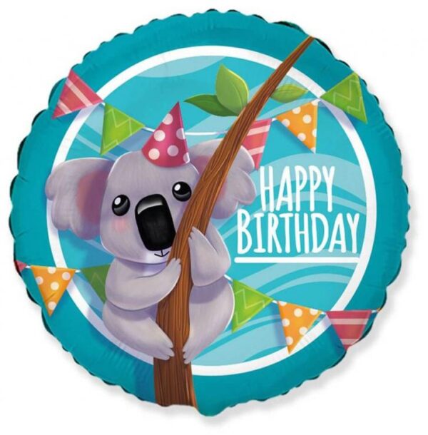 Koala Party Happy Birthday folieballong 46 cm