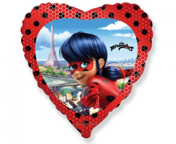 Miraculous Ladybug Miraculum Hjärtformad folieballong 46 cm