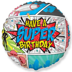 Happy Birthday Super Birthday Comic Folieballong 46 cm